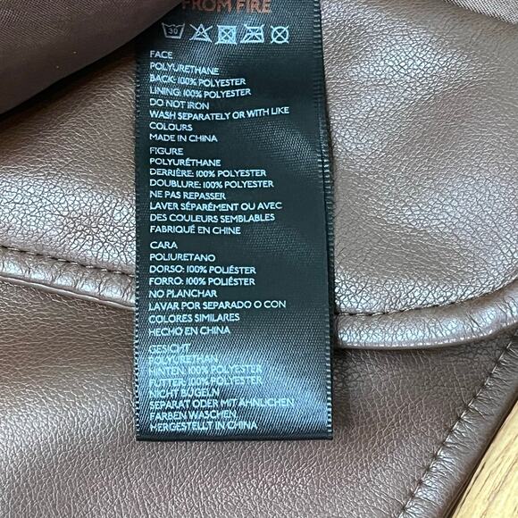 Urban Outfitters Vegan Leather Oversized Blazer Brown Large Business Casual - Picture 9 of 11